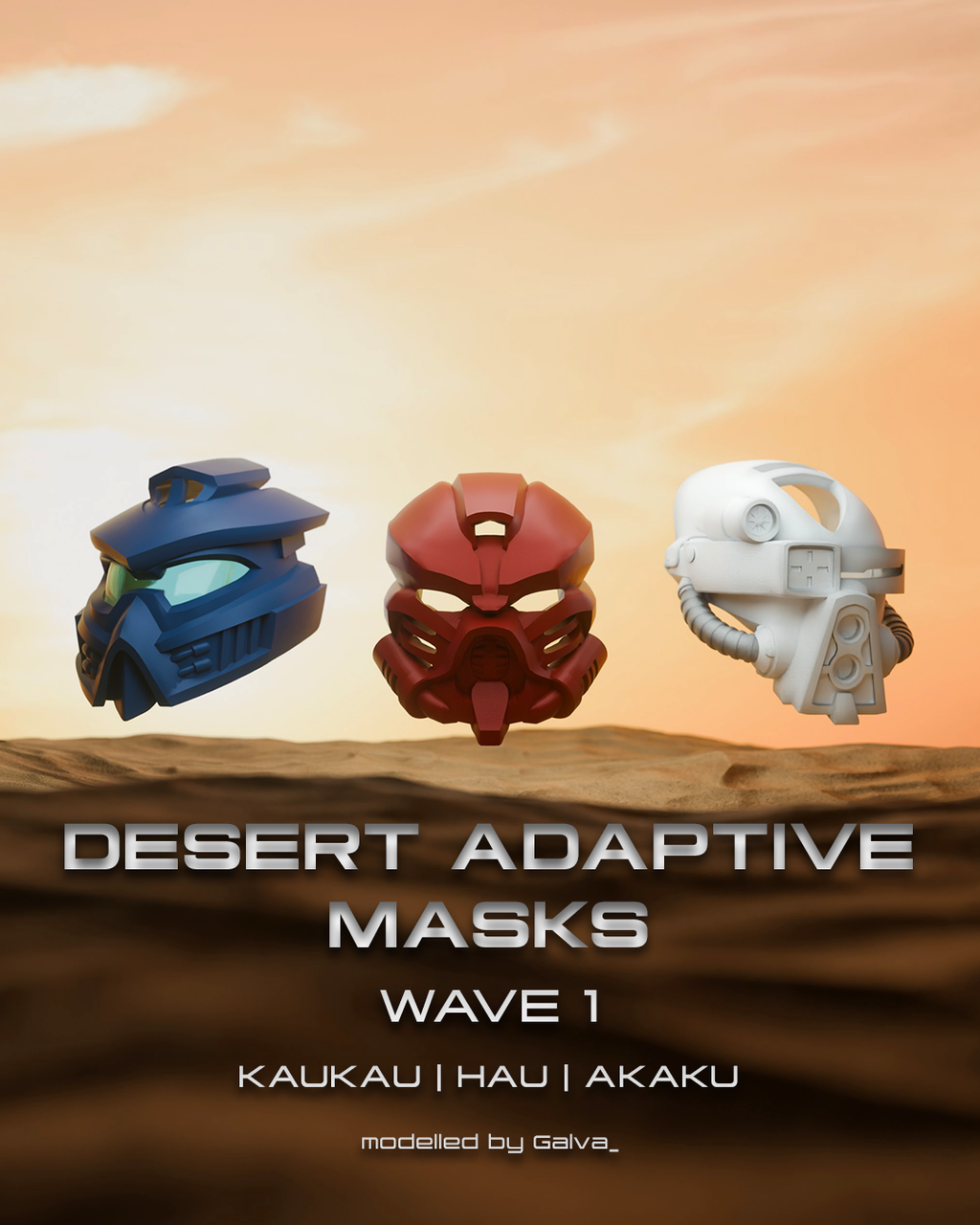 Desert-Adapted Nuva Masks | Akaku, Kaukau, Hau | Wave 1